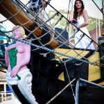 Bridal Fashion shoot on board HMS Pickle in Gibraltar Marina