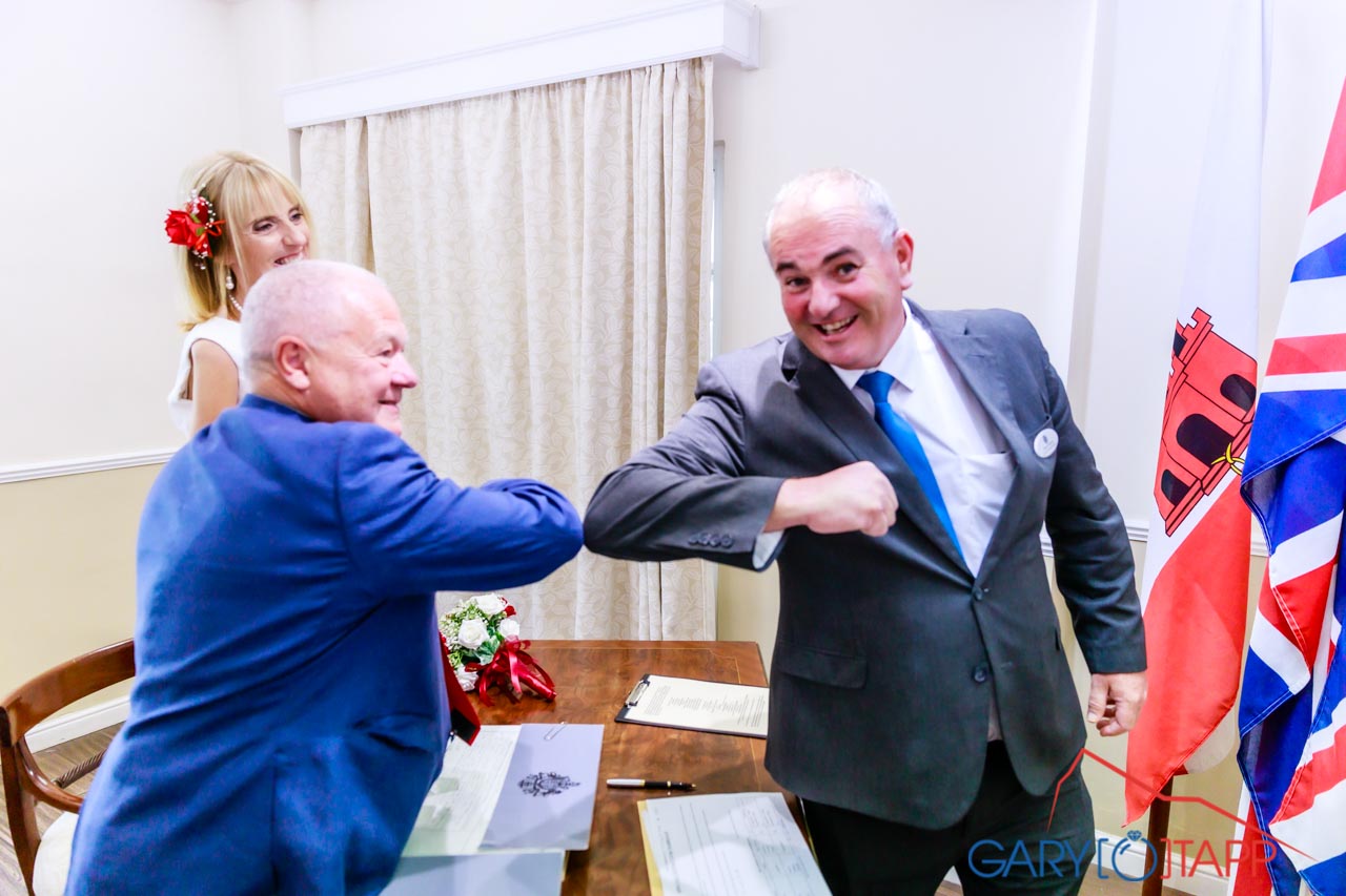 The Registry Office Gibraltar Wedding - Joanne and Jim 3 The Registry Office Gibraltar inside ceremony room with Adrian the registrar