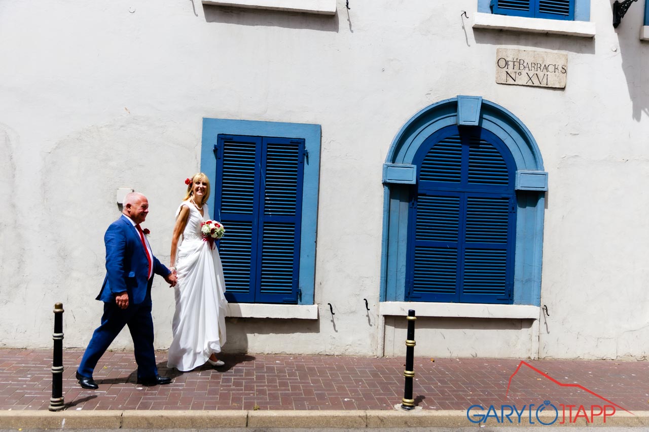 The Registry Office Gibraltar Wedding - Joanne and Jim 4 The Registry Office Gibraltar urban shots along secretary's lane