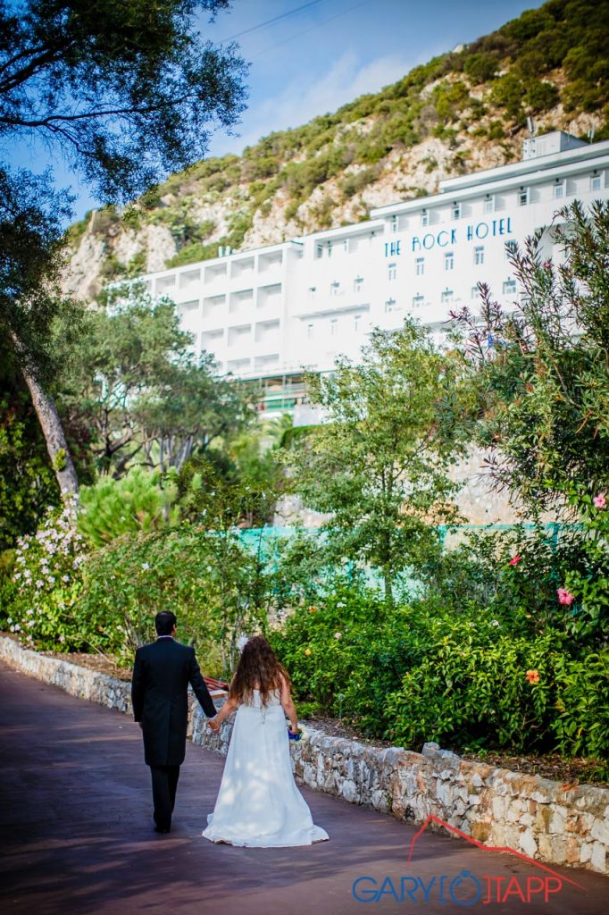 View of the Rock Hotel Gibraltar from the Botanic Gardens