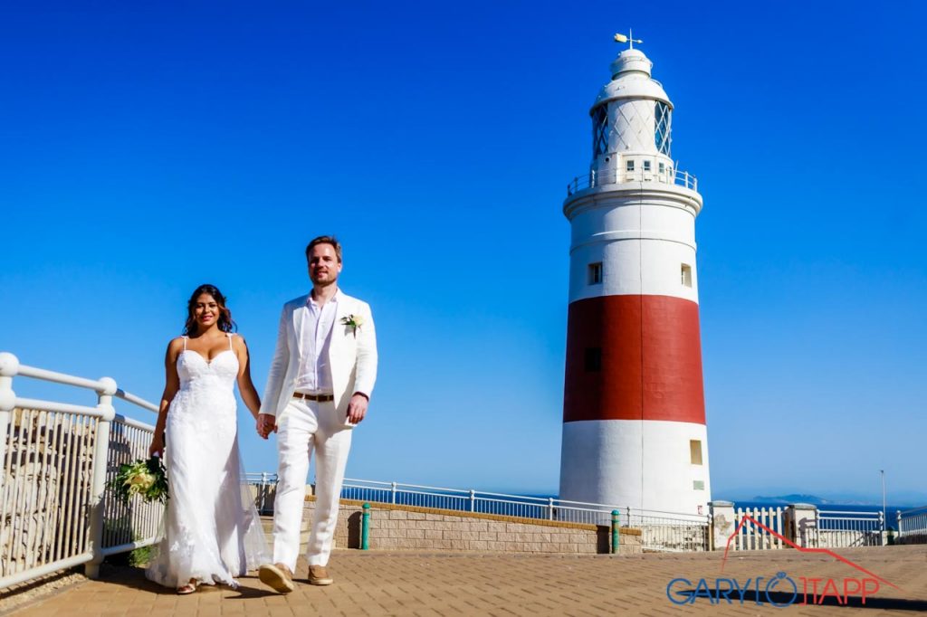 Gibraltar wedding at the lighthouse at Europa point Gibraltar