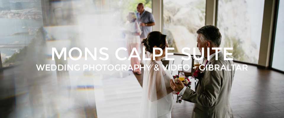 Bride and Groom in Mons Calpe Suite wedding venue in Gibraltar