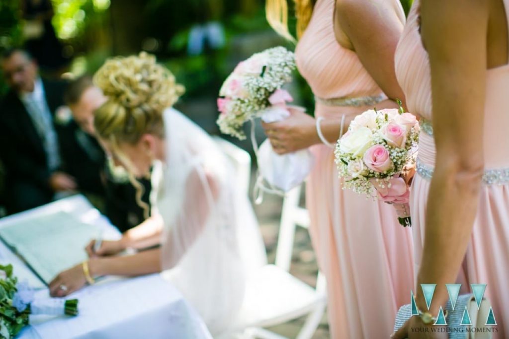 The Dell Gibraltar Wedding signing the register