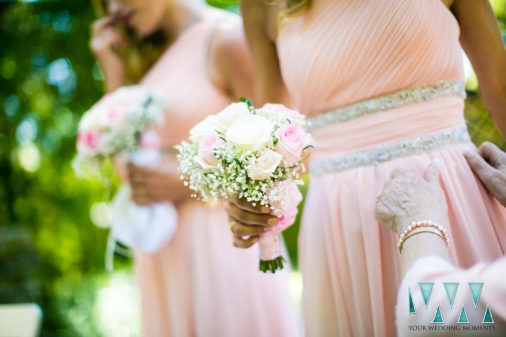 The Dell Gibraltar Wedding bridemaids flowers