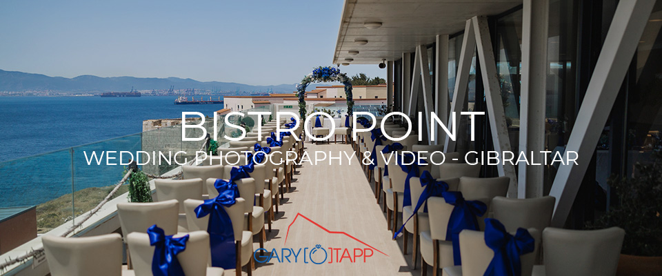 Bistro Point Wedding Photographer | Gibraltar 1 View of the ceremony area at the Bistro Point Wedding venue in Gibraltar